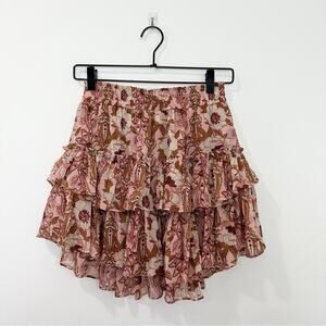 MISA Nahla Mini Skirt in San Lorenzo Floral Ruffle size XS